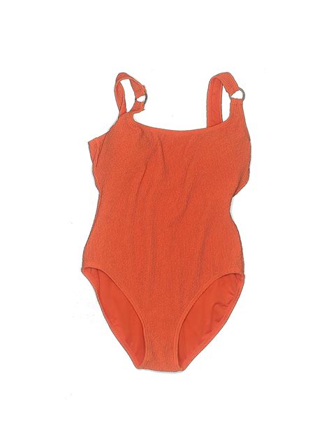 MICHAEL Michael Kors One Piece orange Swimsuit Size 8 Ruffle 